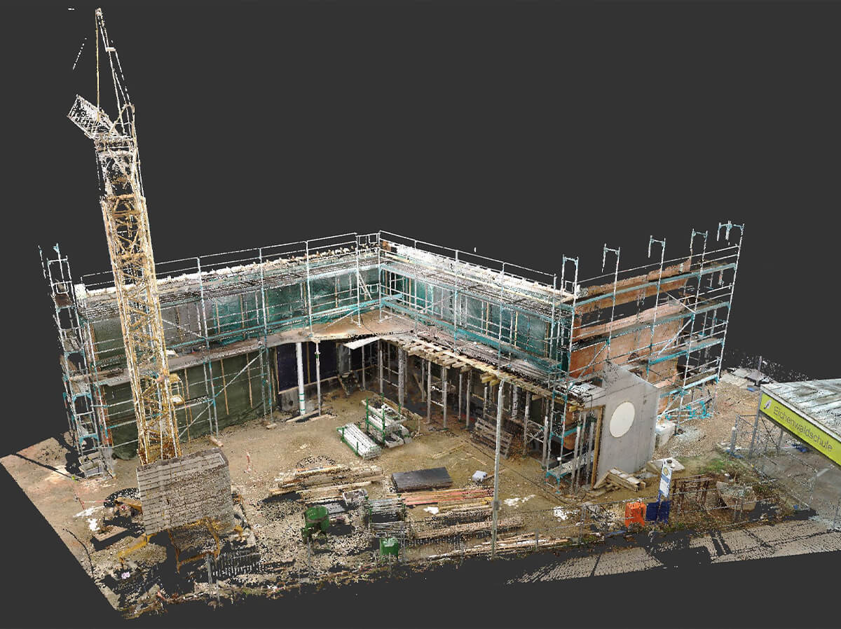 Grundschule Neusäß, Punktwolke / 3D-Aufmaß